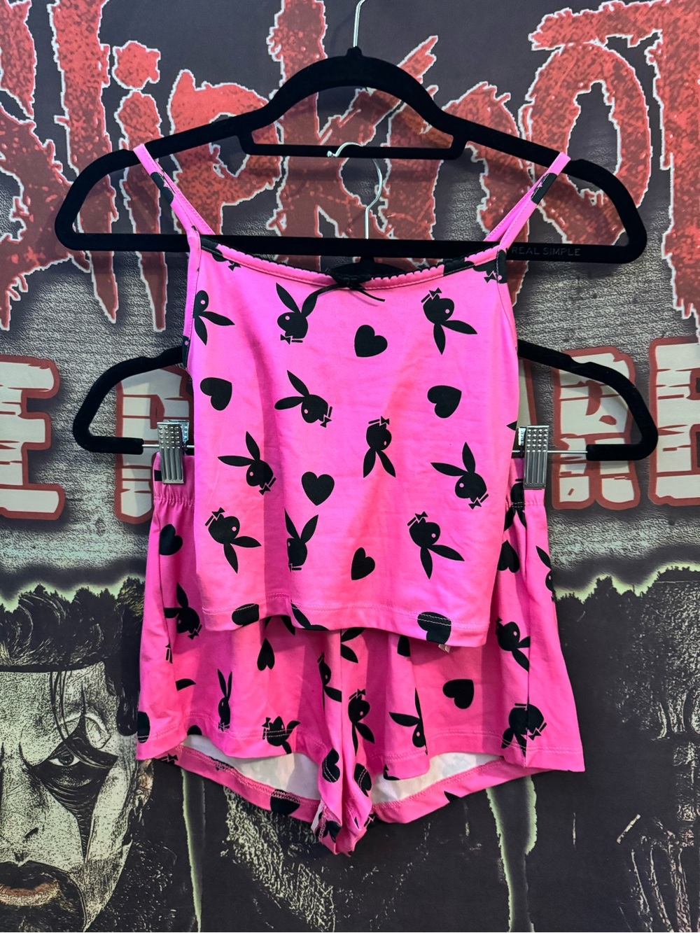 PLAYBOY Heart & Bunny Pink Cami Pajama Set